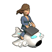Flying business woman.